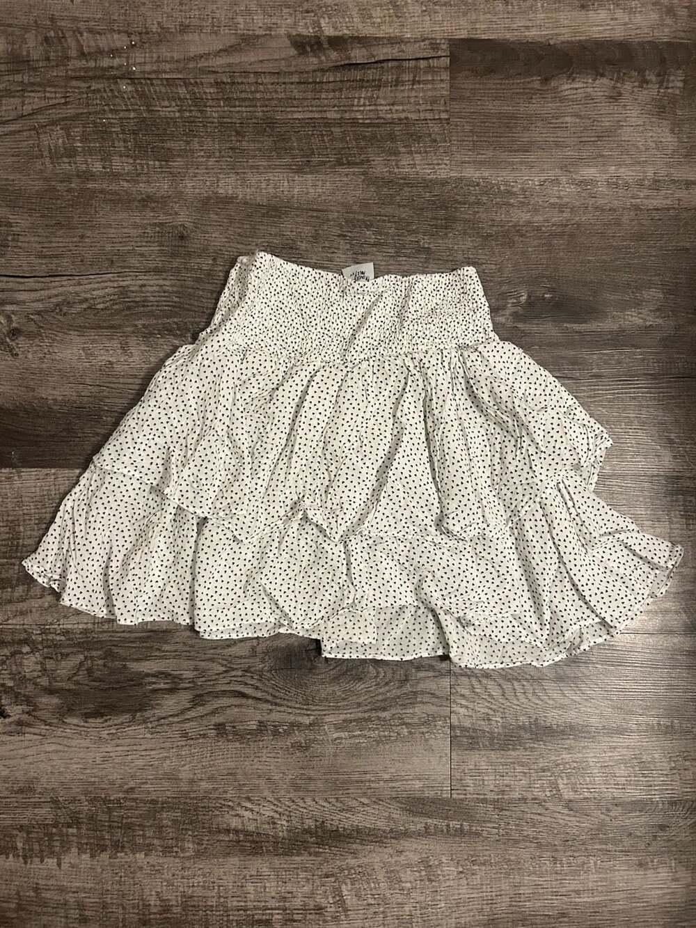 Princess Polly Heart Print Smocked Tiered Mini Skirt US 6 - Picture 4 of 4